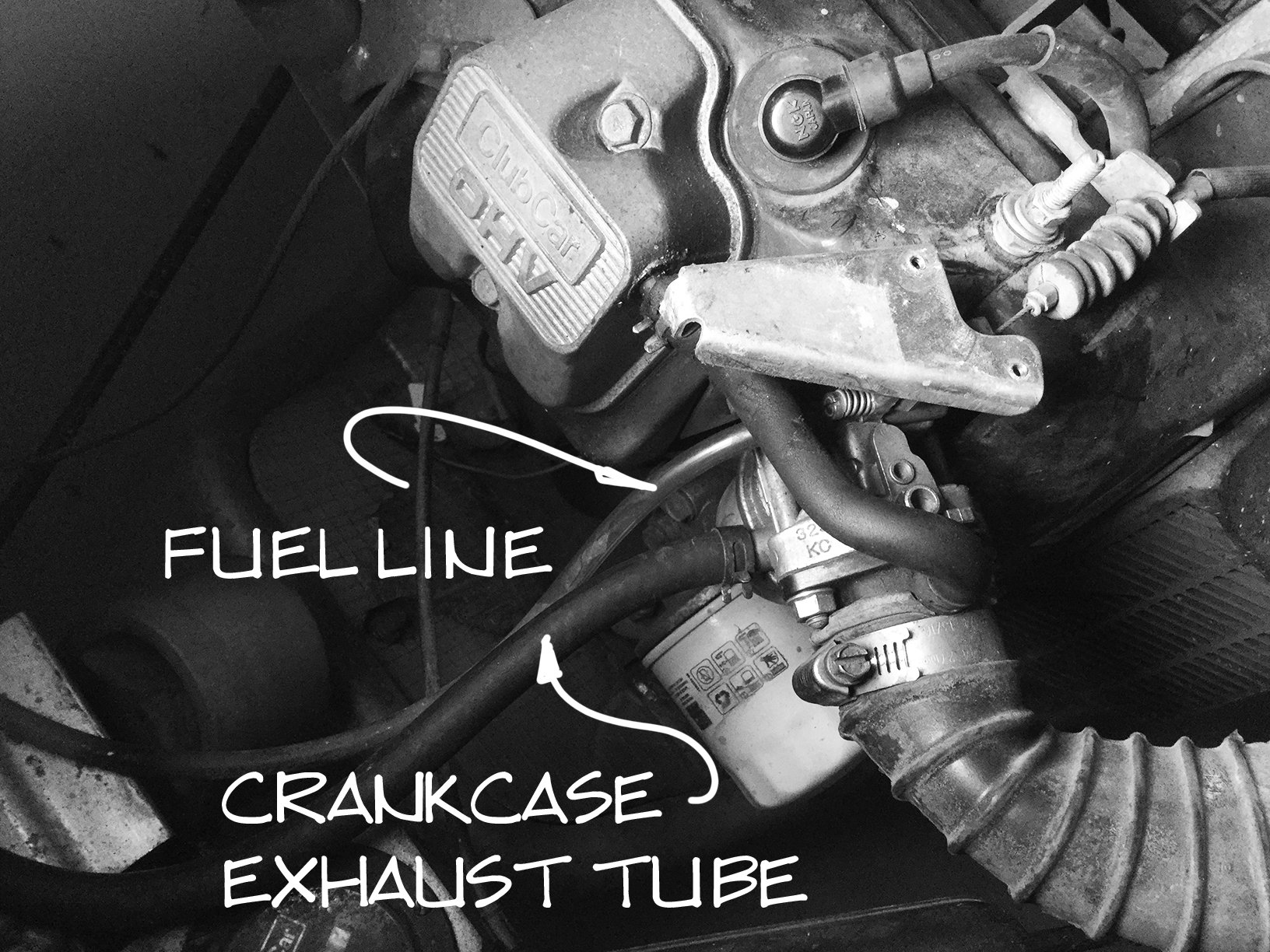 Club Car Fuel Line and Crankcase Exhaust Tube – Golf Cart Tips