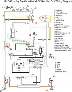 Harley Davidson 1967-Early 68 Gasoline Model DC Wiring Diagram – Golf